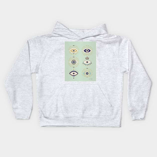 evil eyes Kids Hoodie by CatCoq